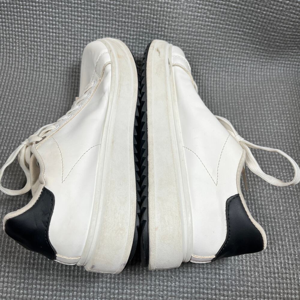 Madden Girl Sneakers Shoes Womens Size 9‎ White Vegan Leather Lace Up Casual - Picture 7 of 9
